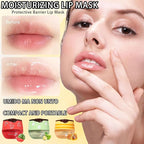 3 Pcs Bee Lip Balm Honey Pot with Stick,Moisturizing Lip Mask Overnight,Day and Night Tinted Sleeping Lip Balm,Hydrating Lip Scrubs Exfoliator & Moisturizer