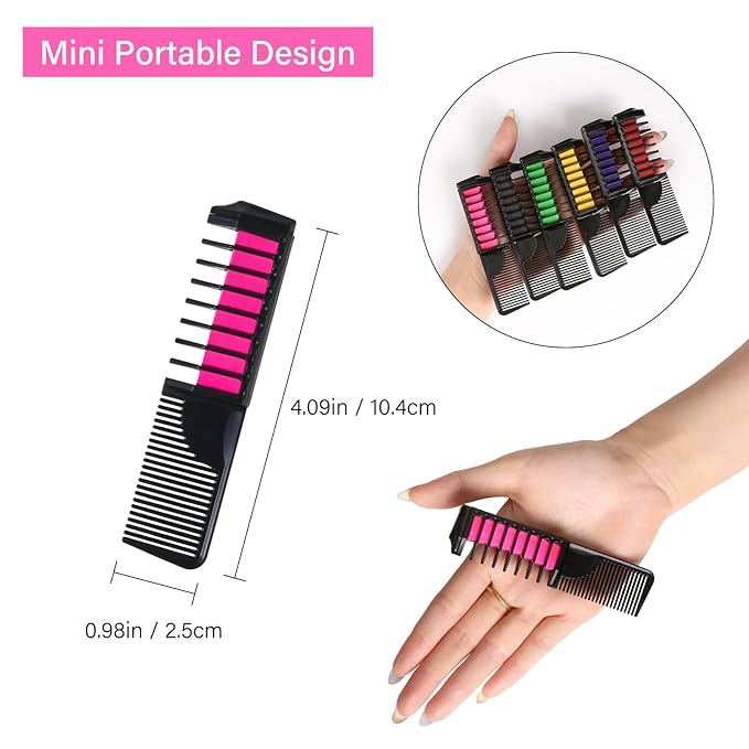 6 PCS Hair Chalk Comb