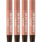 Burt's Bees Shimmer Lip Tint Set, Tinted Lip Balm Stick, Moisturizing for All Day Hydration with Natural Origin Glowy Pigmented Finish & Buildable Color, Caramel (4-Pack)