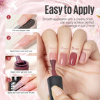 MEFA Jelly Gel Nail Polish Set, 12 Colors Jelly Red Glitter Nail Polish Set Nude Pink Milky White Nail Polish Gel Neutral Transparent Sheer Red Gel Nail Gifts for Women Girl DIY Salon Home Manicure