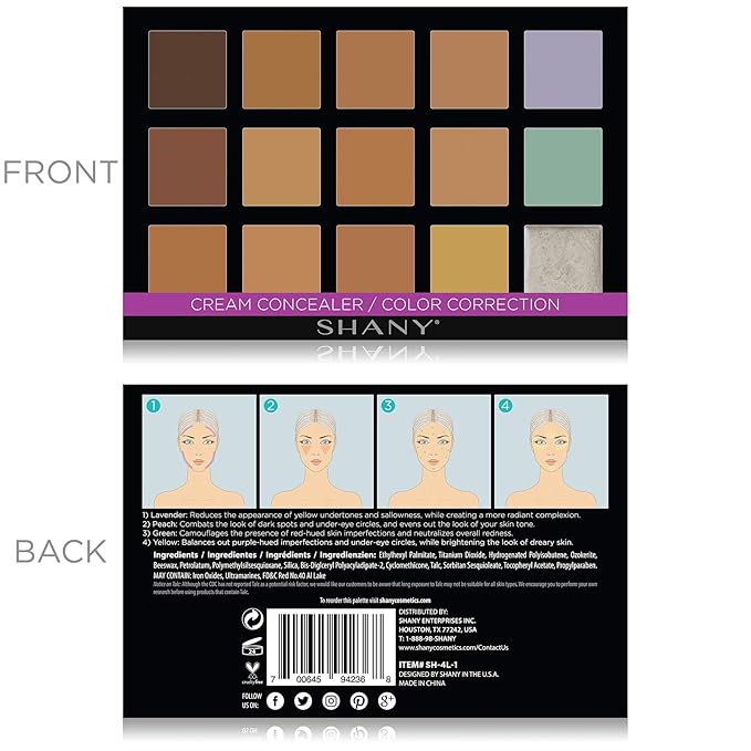 SHANY Cream Concealer Foundation Color Corrector Makeup Palette