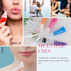 50PCS Lip Gloss Tubes 15ml Silver Cap Lip Gloss Containers Empty Lip Balm Tubes Refillable Cosmetic Squeeze Lipgloss Tubes + 2 x 20ml Syringes Tag Labels Stickers for DIY Lip Gloss Base Glitter