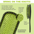 Conair The Knot Doctor for Premium Pro Detangling Brush for Wet or Dry Hair with Green Storage Case, Black