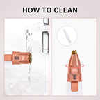 Facial Hair Removal for Women & Eyebrow Trimmer 2 in 1, Electric Shaver&Portable Peach Fuzz Hair Razor,Rechargeable Remover for Pubic Lips Face Ear Hair,Body Hands, Chin Beard with Light