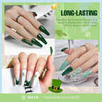 MEFA Green Gel Nail Polish Set 6 Colors, Sage Green Mist Blue Light Grey Dark Olive Shades Earth Tone Gel Polish Matcha Avocado Soak Off Nail Art Design Home Manicure Kit Gifts St. Patrick's Day