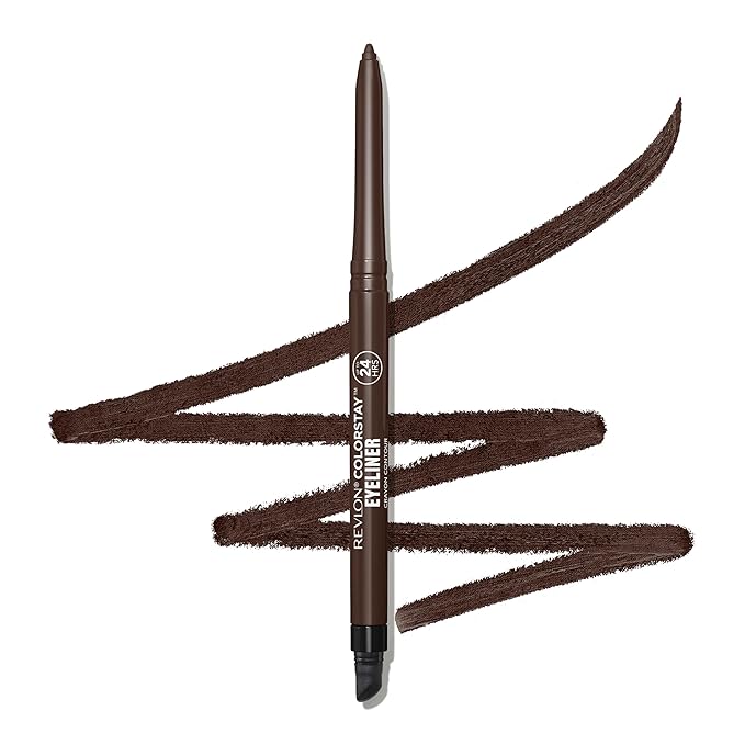 Revlon ColorStay Pencil Waterproof Eyeliner, Smudge-Proof, Eye Makeup with Built-In Sharpener, 202 Black Brown, 0.01 oz