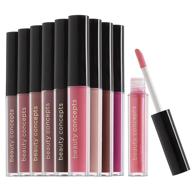 Beauty Concepts Lip Gloss Collection – Shimmering, Glossy Lip Makeup Set for a Radiant Finish, Neutral