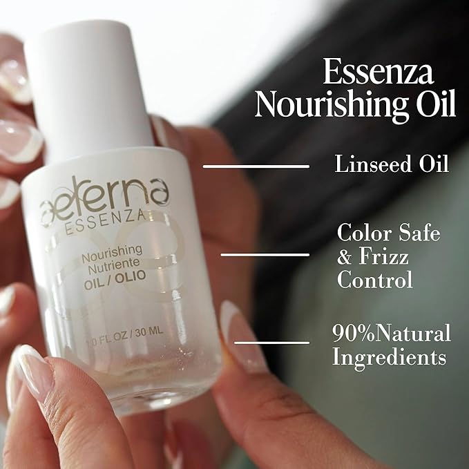 Aeterna ESSENZA - Nourishing Hair with Linseed & UV Protection - Lightweight, Non-Greasy Formula - Sulfates, Parabens & Silicones Free | For All Hair Types - 30 ml