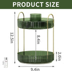 360° Rotating Makeup Organizer, Large-Capacity Skincare Make Up Storage 2 Tier Perfume Organizers Cosmetic Dresser Organizer with Makeup Brush Holder, Fits Bedroom, Bathroom, Vanity Shelf Countertop