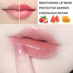 3Pcs Lip Balm Honey Pot with Stick, Honey Strawberry Apple Moisturizing and Hydrating Sleeping Lip Mask, Day and Night Repair and Care, Improve Lip Color, Reduce Lip Lines (SET B)