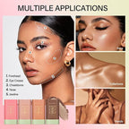 Multi-Use Makeup Blush Stick, Beauty Tinted Solid Blush Stick,Facial Contouring Highlight & Brighten Face Stick, Waterproof Moisturizer Stick, Suitable for All Skin (4#Beach Glow)