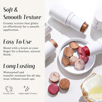 KIMUSE Face Sticks Trio, Cream Blush Stick & Highlighter Stick & Contour Stick for Sculpt the Cheeks, Long Lasting Cream Contour Stick Trio for Face Makeup, with Brush