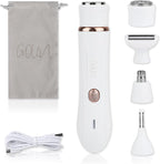 4-in-1 Facial Hair Removal for Women, Electric Painless Shaver, USB Rechargeable, Lip Chin Cheek Trimmer