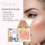 CATKIN Cheek Blush Bake Shimmer Pink Peach Multi Blusher Natural Powder Palette 10g (C04 Shimmer)
