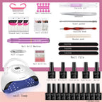 Gel Nail Polish Kit,With UV LED Nail Dryer,Electric nail drill kit,Nail Tools DIY Home
