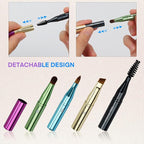 Unaone 4 in 1 Makeup Brush - Lip Brush for Lipstick, Eyebrow, Eyeshadow, Spiral Eyebrow Portable Detachable Multi-functional Lipstick Brush for Makeup