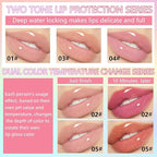 Double Colors Lip Glow Oil, Clear to Orange Glow