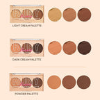 Ruby Kisses Contour Palette 3-in-1 Contour, Conceal, Highlight All-In-One Mini Palette, Long-Lasting, Easy to Blend Cream Contour Palette for Oily and Dry Skin (Tan To Dark)
