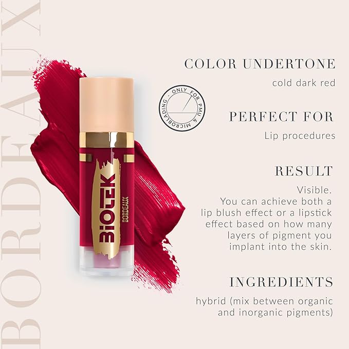 Biotek Lip Pigment for Permanent Makeup - Bordeaux Color for Lip - Made in Italy - Bordeaux 0,61 fl.oz.