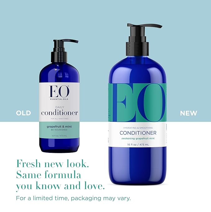 EO Shampoo and Conditioner Combo Pack, 16 Ounce Bottles (1 of Each), Grapefruit and Mint, Organic Plant Based, Hydrating & Smoothing For All Hair Types