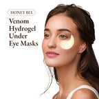 Honey Bee Venom Hydrogel Eye Masks for Dark Circles and Puffiness Bee Propolis Hydrogel Depuffing Eye Patches w/Bee Venom, Collagen & Niacinamide for All Skin Types (Pack of 60 Eye Pads)
