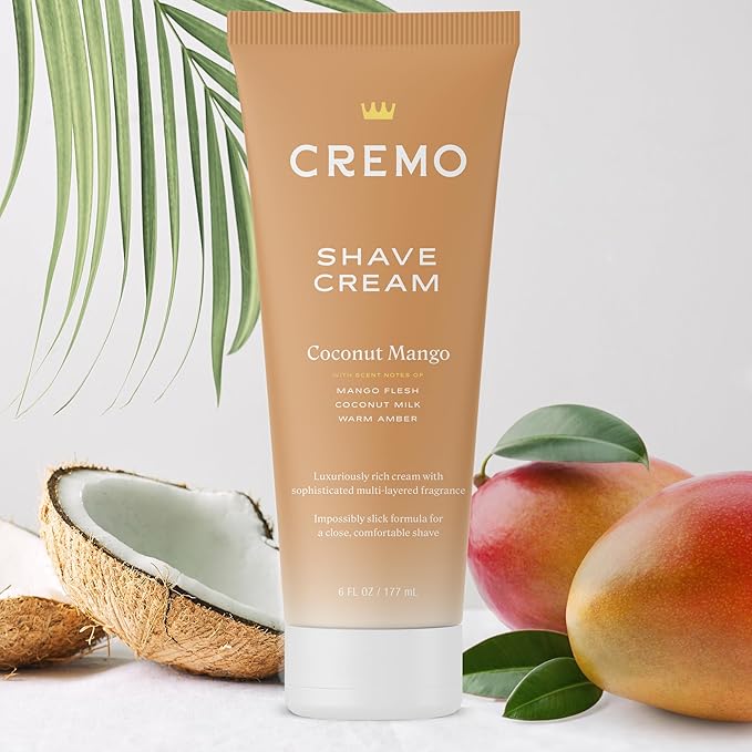 Cremo Cremo Coconut Mango Moisturizing Shave Cream, Astonishingly Superior Ultra-Slick Shaving Cream for Women Fights Nicks, Cuts and Razor Burn, 6 Fl Oz