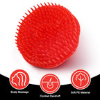 NICEMOVIC Scalp Scrubber Shampoo Brush 4 Pack, Scalp Massager for Hair Growth & Dandruff, Head Hair Scrubber for Shower & Dry Use, Massage Tool for Men Women Kids (2 Black + 2 Red)