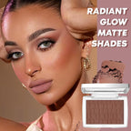 Mahogany Blush Powder Blush for Cheeks with Brush, Matte Blush Palette Blush Powder Face Blusher, Natural Blendable Formula Silky Lightweight Makeup Blush Rubores de Maquillaje, 020#