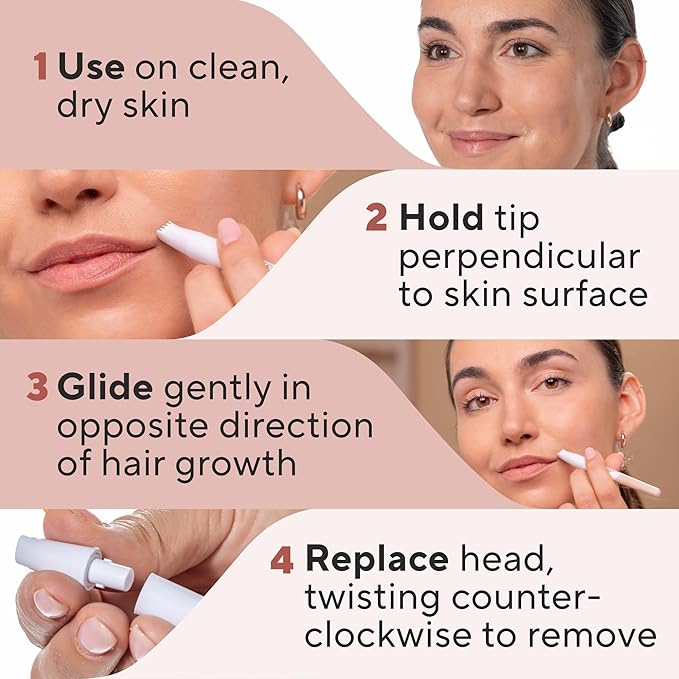 Finishing Touch Flawless Stray Hair Remover, Precise Micro-Blade Hair Removal Tool, Designed to Painlessly Cut Stray Hairs from Chin and Lips to Fingers and Toes, for All Skin Types