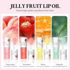 4 Pcs Crystal Jelly Lip Oil, Fruit Flavoured Hydrating