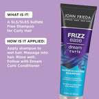 John Frieda Anti Frizz, Frizz Ease Dream Curls Shampoo, SLS/SLES Sulfate Free Shampoo for Curly Hair, Helps Control Frizz, with Curl Enhancing Technology, 8.45 Fl Oz, Pack of 2