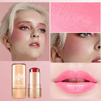 2pcs Jelly Blush Stick, Multi-purpose Lip and Cheek Colour Stick, Jelly Texture Waterproof, Moisturising and Long-lasting, Non-sticky, Create Watercolour Makeup Effect for Women and Girls 1#