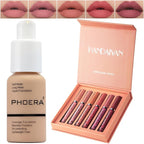 PHOERA Foundation,6 Pcs Matte Liquid Lipstick