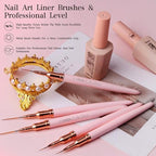 5Pcs Nail Art Liner Brushes,Liner
