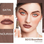 Oulac Color Rich Satin Lipstick Set For Women Nude Brown Lipsticks High Impact Lipcolor Tinted Lip Balm, Nourishing, Satin Finish, Moisturizing Creamy Formula, Vegan Gluten Free (10+12+13)