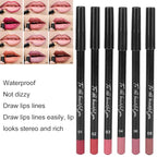 6pcs Lip Liner, Professional Waterproof Matte Long Lasting Long