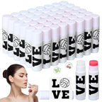 50 Pcs Happy Birthday Lip Balm Bulk Volleyball Moisturizing Lip Gloss with Natural Ingredients Lip Balm Bulk Gifts Baskets Business for Girls Men Women and Children Party (Stylish Volleyball)
