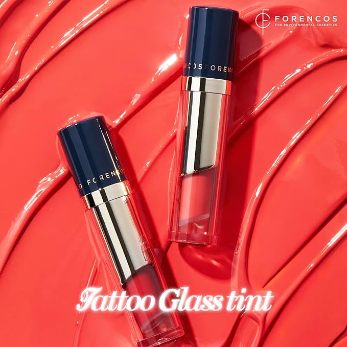 FORENCOS Tattoo Glass Lip Gloss Tint, Korean Glossy Tint/Stain, High Pigmentation, Glasting Shine, Long Lasting, Moisturizing, Lightweight, Non-Sticky Formula (05 ROMAN)