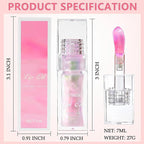 Magic Color Changing Lip Glow, Hydrating Shimmer Tinted Lip Care (Warm Change Tint, Plumping Gloss)