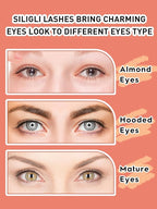 Natural Lashes 7MM Extra Short Eyelashes Natural Cat Eye Lashes 10 Pair False Eyelashes Wispy Eye Lashes Pack C Curl Strip Lashes 3D Volume Short Lashes Siligli Eyelashes