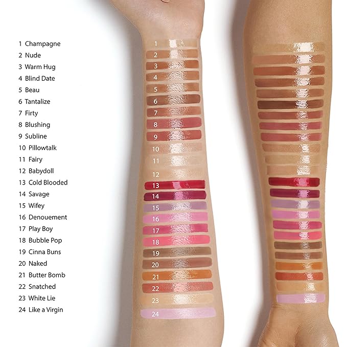 Ruby Kisses Lip Gloss Butter Bomb Gloss Non-Sticky Lip Gloss Vitamin E Natural Nude Lip Makeup - 7.8mL (0.26 US fl.oz) (Cinna-Buns)