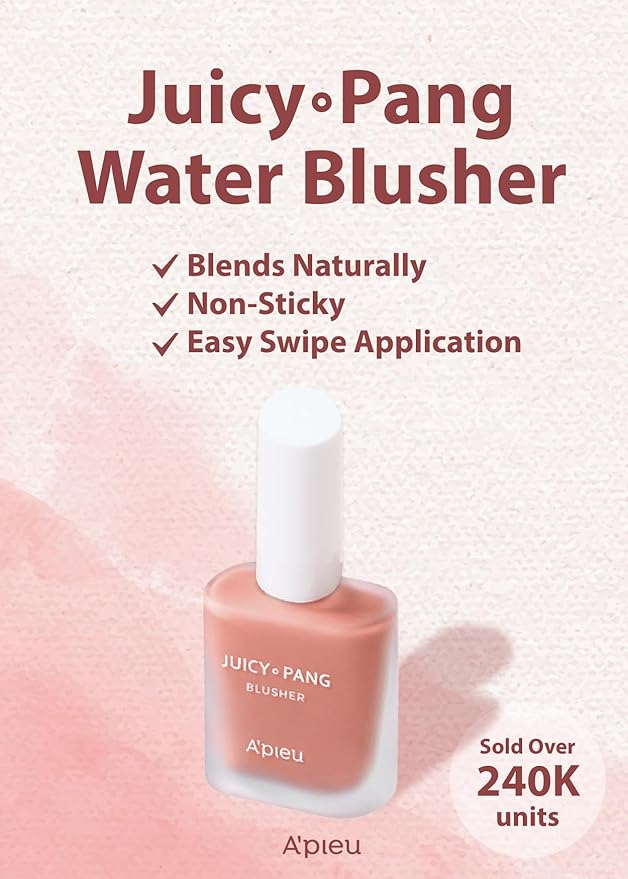 A'PIEU JUICY-PANG WATER BLUSHER (BE01 - Fig Pearl) Korean Liquid Blush For Cheeks K Beauty Makeup