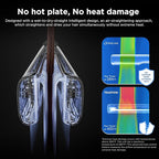 IG INGLAM Air Straightener, Style From Wet Hair, 2.2" Dryer Straightener, 200M Negative Ionic, One-Step Air Straight for Medium and Long Hair (14"-30"), Dark Green