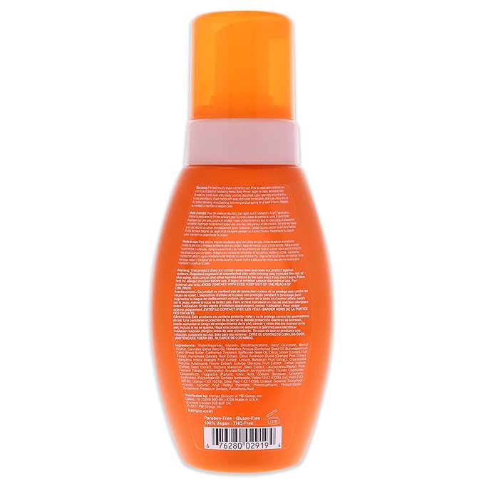 Hempz Yuzu and Starfruit Instant Sunless Bronzing Mousse, Medium Skin tones, 8.5 Ounce