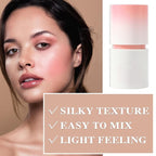 Cream Blush Stick with Brush and Makeup Sponge,Waterproof Multi Cream Makeup Stick,Lightweight,Long-lasting,2 in 1 Multi Blush for Cheeks & Lip Tint & Eyeshadow H