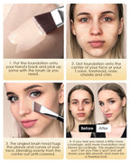 EIGSHOW Angled Flat Foundation Brush, Vegan Synthetic Bristles, Streak Free Application, Face Makeup Brush For Blending Liquid, Cream, Face Mask (E870)