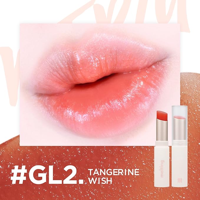 MERZY Glossy Melting Color Lip Balm – Juicy High-Pigment Lip Color with Glossy Shine – Moisturizing Vegan Lip Balm, Coral #02 TANGERINE WISH