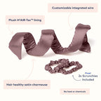 RobeCurls Heatless Hair Curler Set - Satin Curling Headband for Natural, No-Heat Curls - Sleep in Overnight Styling Tool with 2 Scrunchies - Easy & Gentle on Hair (Mauve)