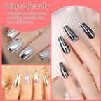 Allstarry Chrome Nail Powder 4 Colors Metallic Mirror Effect Powder Manicure Chrome Pigment Magic Glitter Dust Kit for Gel Polish Nail Art Decoration with 4 Sponge Sticks - Ruby Sapphire Series