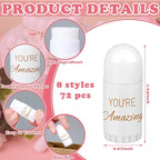 72 Pcs Mini Lip Balm Bulk Gift, 8 Assorted Flavors, Moisturizing for All Skin Types